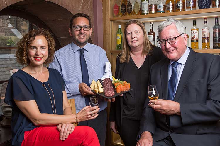 (L-R): Fiona Richmond (Scotland Food & Drink), James Withers (Chief Executive at Scotland Food & Drink), Wendy Neave (Head of Events at Scotch Whisky Experience), and Fergus Ewing MSP.