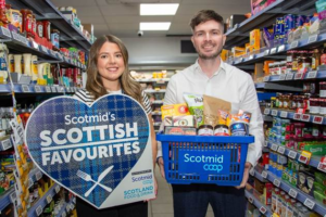 Lauren Rafferty, Commercial Development Coordinator, and Steve Addison, Local Sourcing Manager, from Scotmid (Credit: Scotmid)