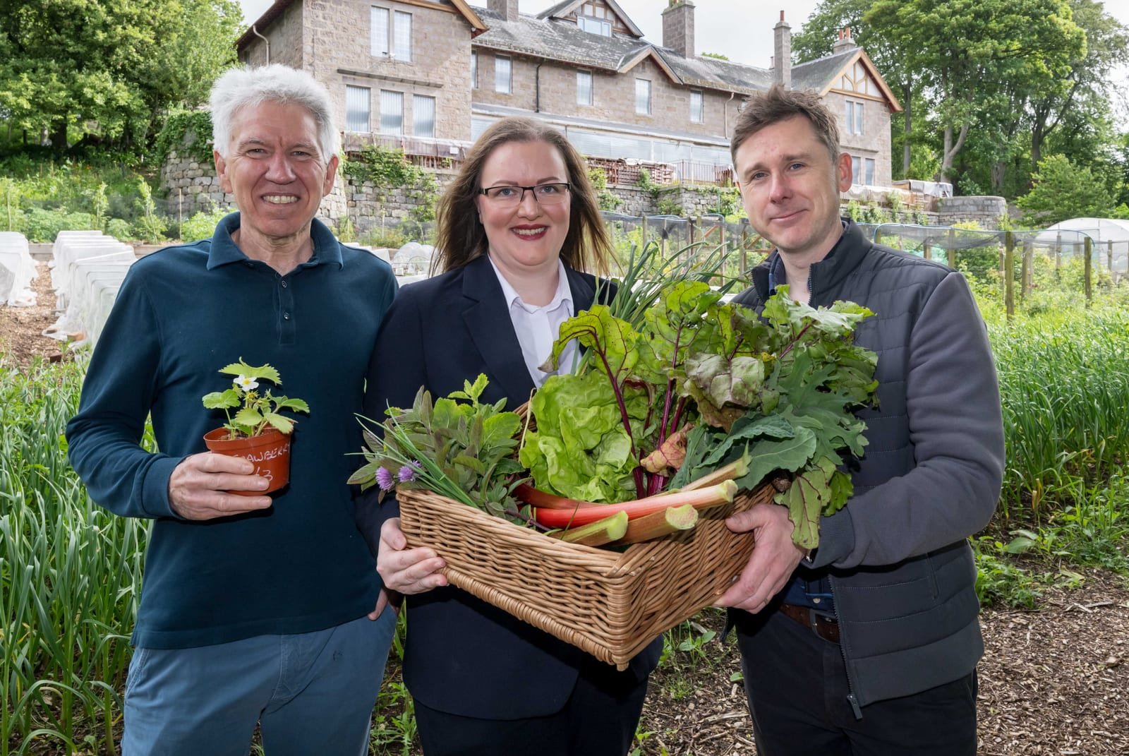 L-R: Dr Stefan Geider (Chairperson & Clinical Lead , Camphill Wellbeing Trust), Katrina Wardrop (Manager, Macdonald Norwood Hall Hotel) and Craig Strachan (CEO, Camphill Wellbeing Trust) (Credit: Camphill Wellbeing Trust)
