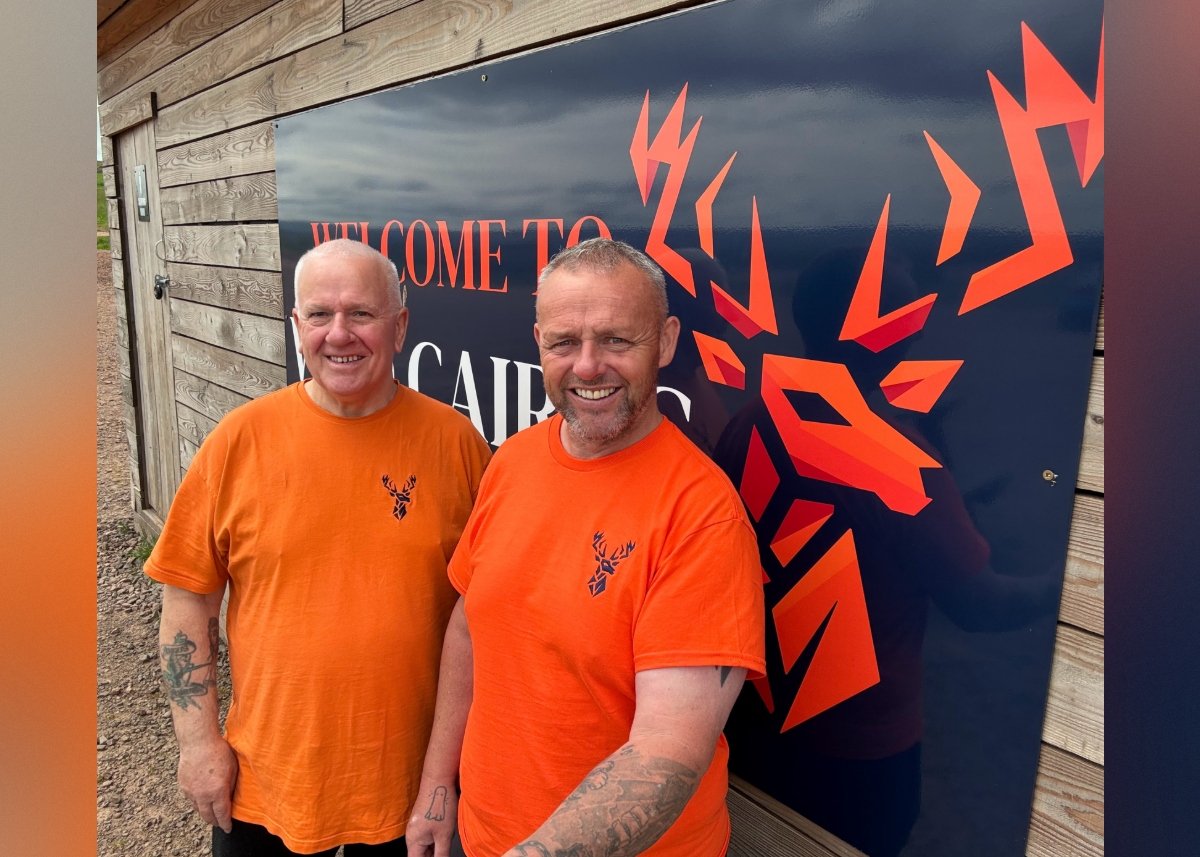Wild Cairns founders Scott Smith and Gus at the outdoor adventure company's base at Whitekirk Hill, North Berwick (Credit: Wild Cairn)
