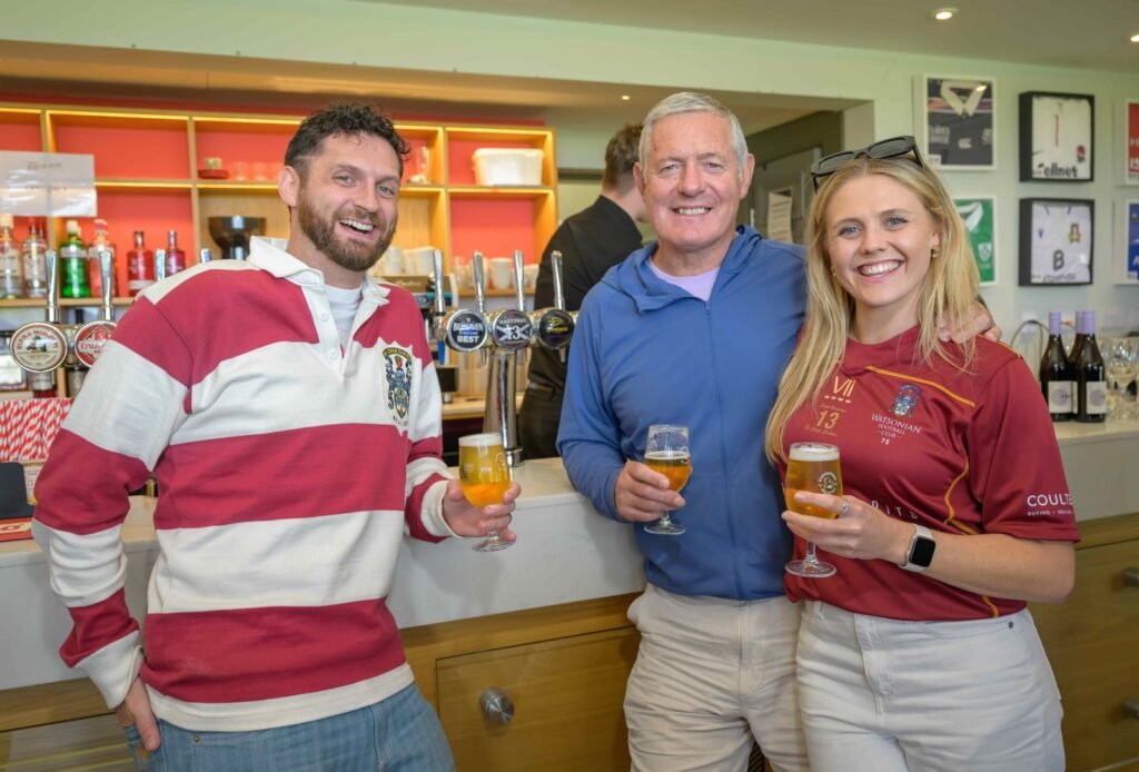 L-R: Corey Hastings, Gavin Hastings, Kerry-Anne Hastings (Credit: Westonian Football Club)