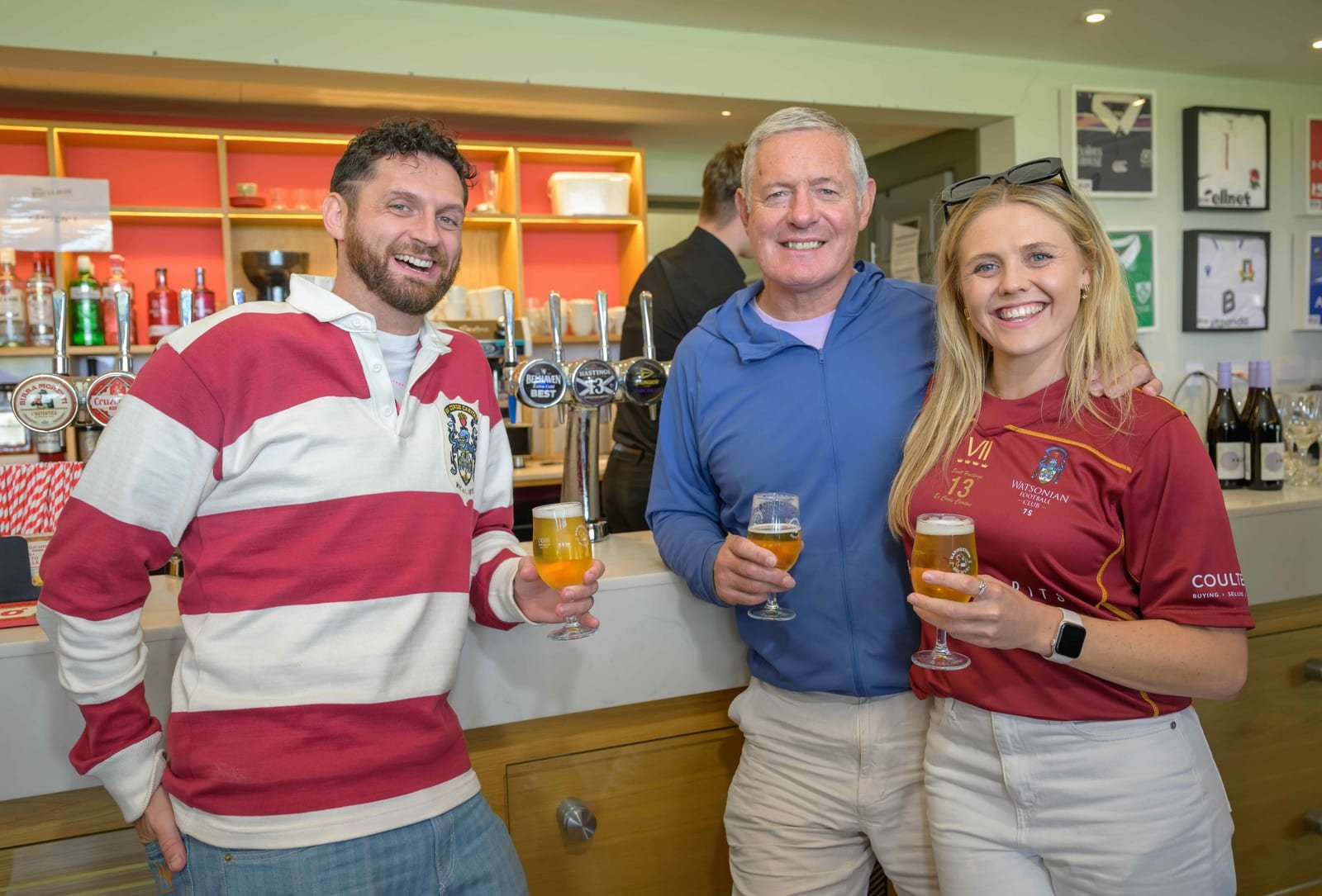 L-R: Corey Hastings, Gavin Hastings, Kerry-Anne Hastings (Credit: Westonian Football Club)